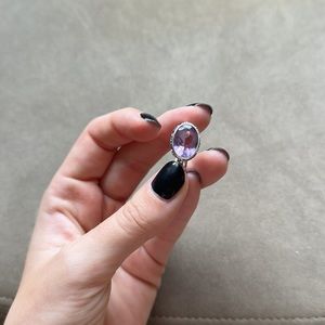 Vintage Amethyst Oval Ring on Sterling Silver Band 💍